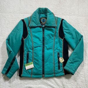 White Stag Turquoise and Black Puffer Coat